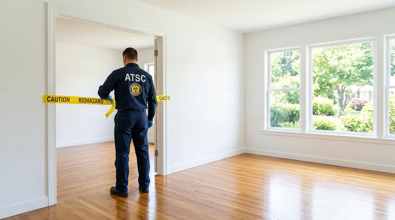 Certified biohazard cleanup crew performing Decomposition Cleanup in Tiffin